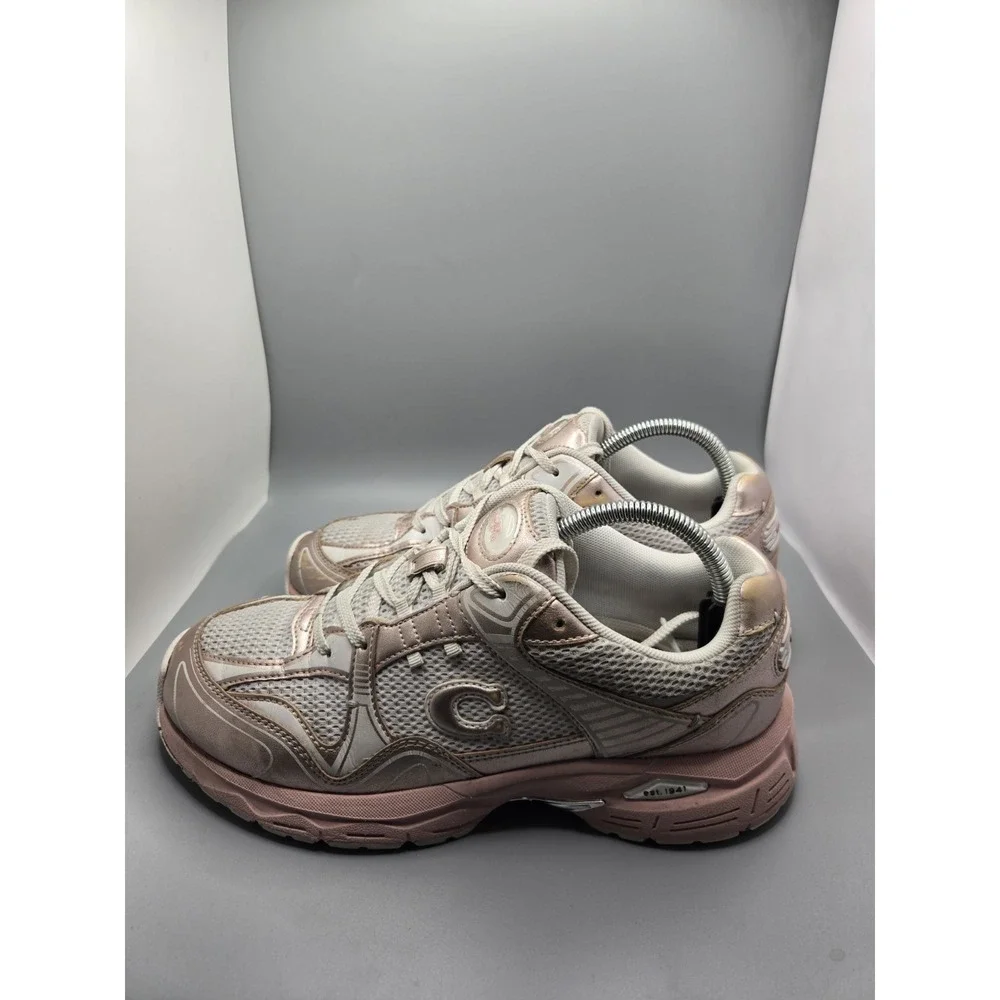 COACH C301 Runner Sneakers - Rose Gold Metallic/Grey Women‎ Size 10